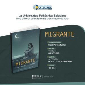 Afiche de la Presentación del libro “Migrante”